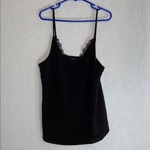 Banana Republic Black Tank Lace Accent